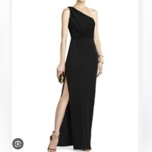 BCBGMaxAzria Black One-Shoulder Gown